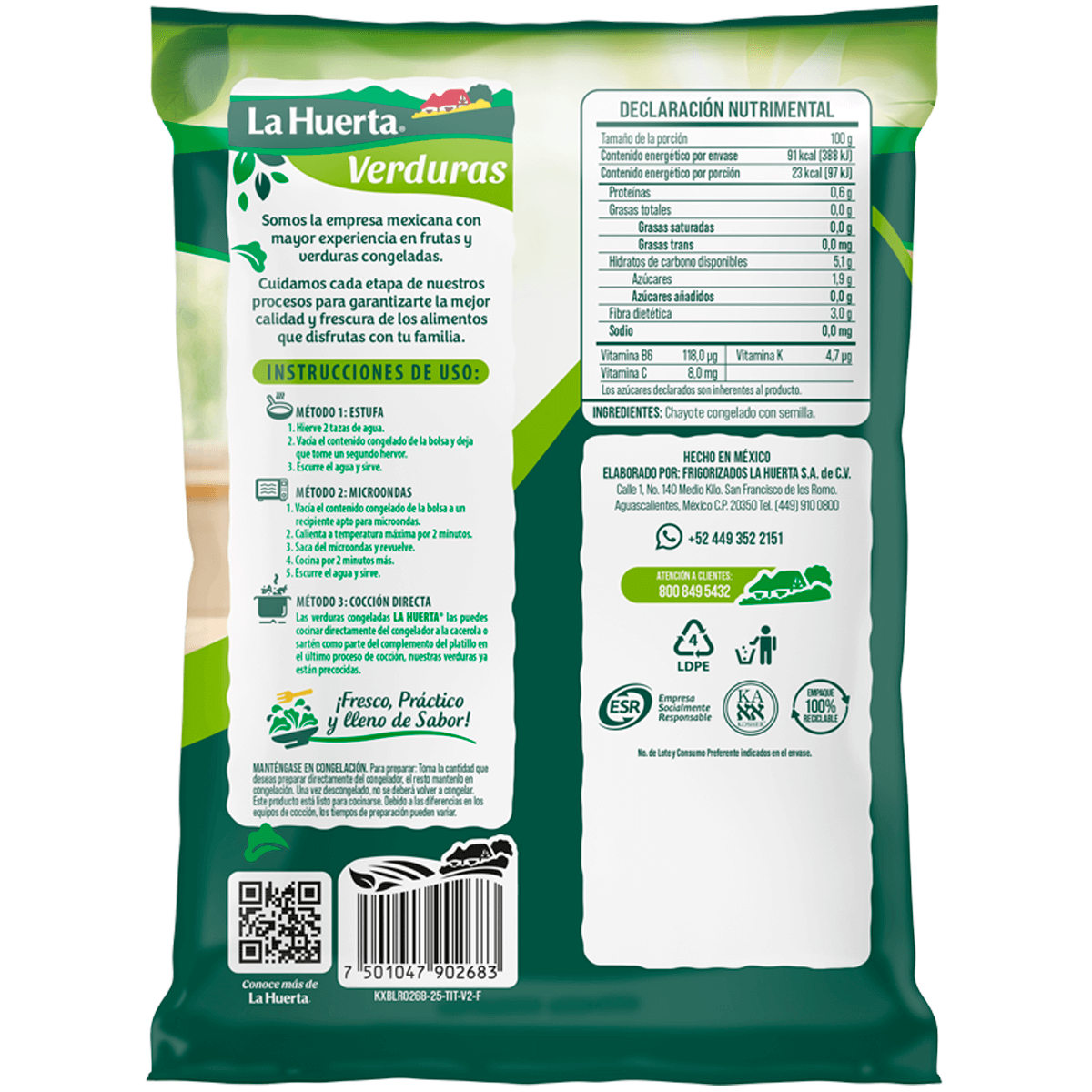 Chayote en cubos - La Huerta - Guadalajara